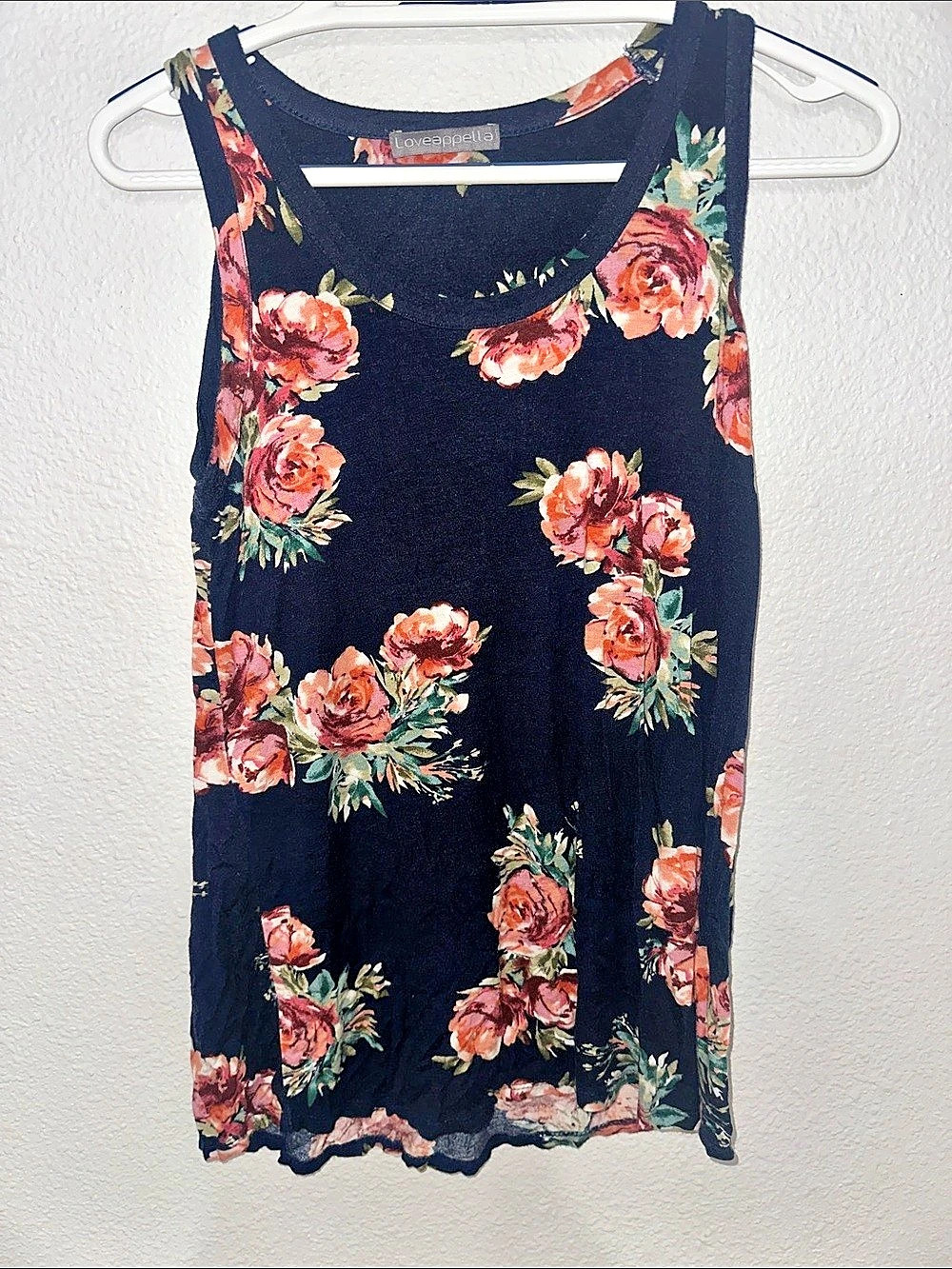 Blu Pepper Floral Tank Top in Blue & Pink Like New